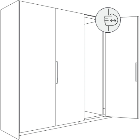 Hawa Folding Concepta III 20/25 Pull & Push  - Door Furniture 