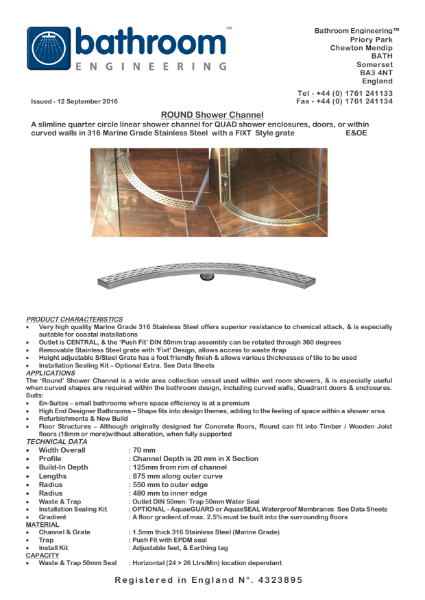 Linear Floor Drain - Round