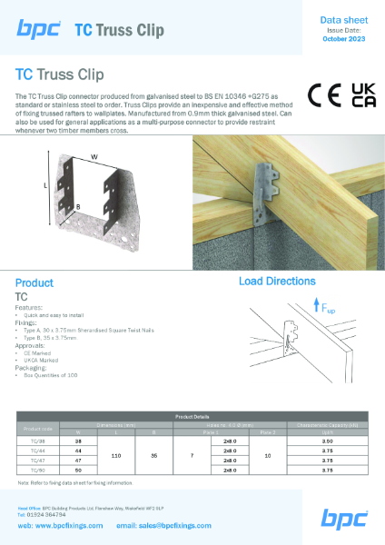 TC-Truss-Clip Data Sheet