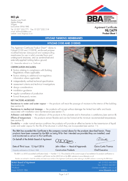 Certificate: 98/3479