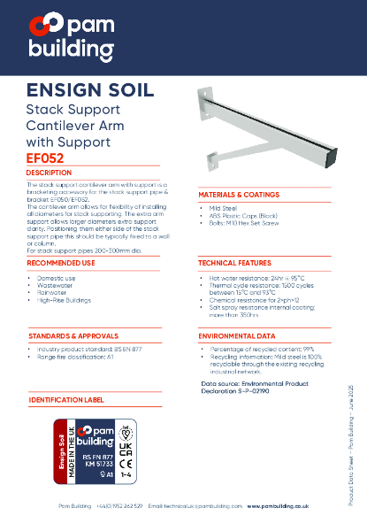EF052 - Stack Support Cantilever Arm with Support
