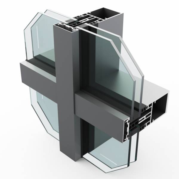 SF52 Mullion Drained Curtain Wall System