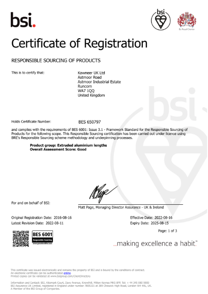 BES 6001 Certificate