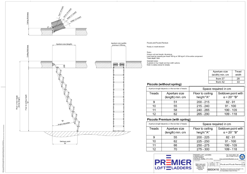 Space-saving loft ladder - Piccolo and Piccolo Premium