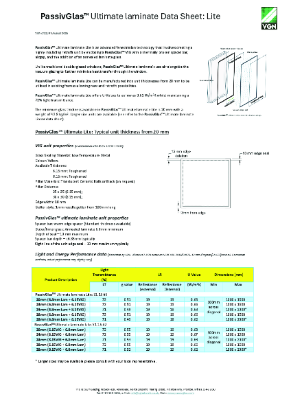 PassivGlas™ Ultimate  Lite laminated data sheet
