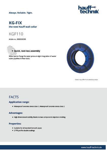 Hauff-Technik KG-FIX Wall Collar - Technical Data Sheet