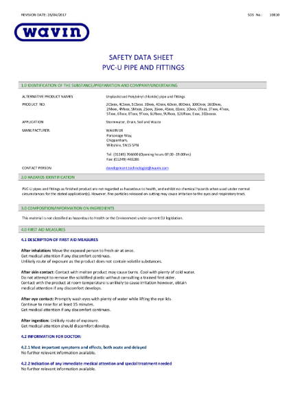 MSDS - OSMA PVC product