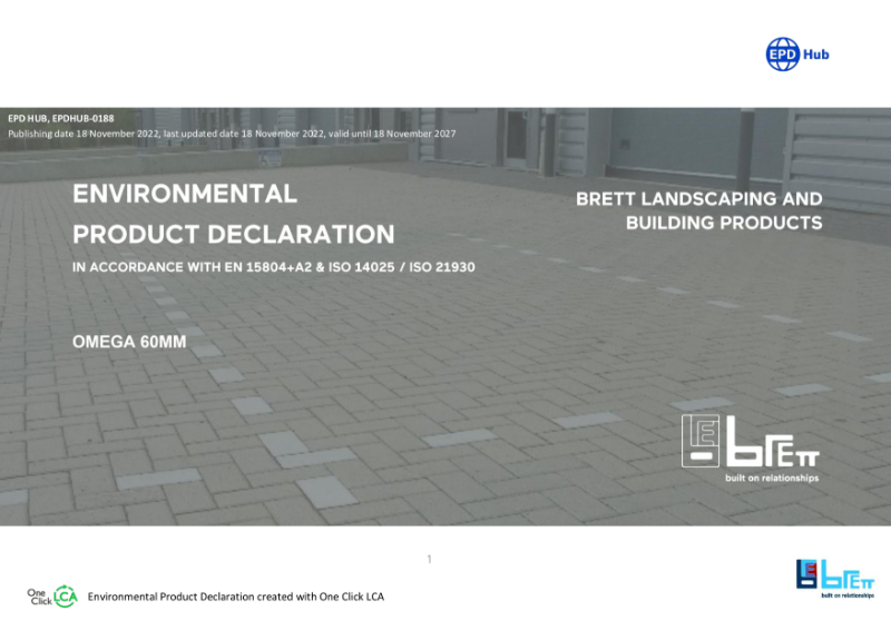 Environmental Product Declaration - Concrete Block Paving Cliffe