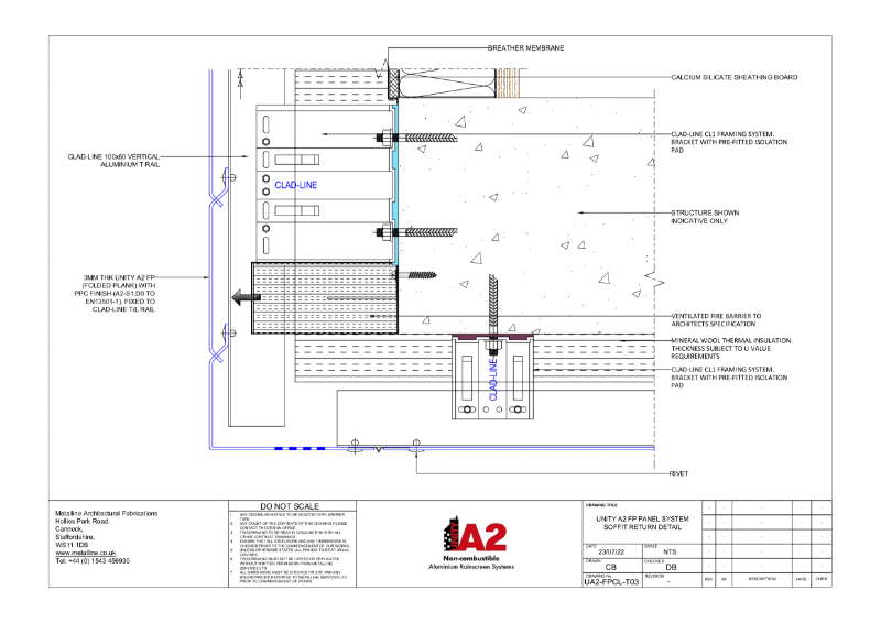 UNITY A2 FP-T03 SOFFIT RETURN Technical Drawing