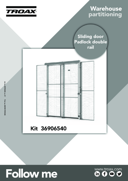 Mesh Warehouse Partition - sliding door padlock double rail