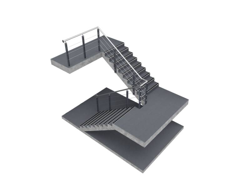 Double Flat Post and Tubular Handrail Balustrade System - Duo D440/ D441