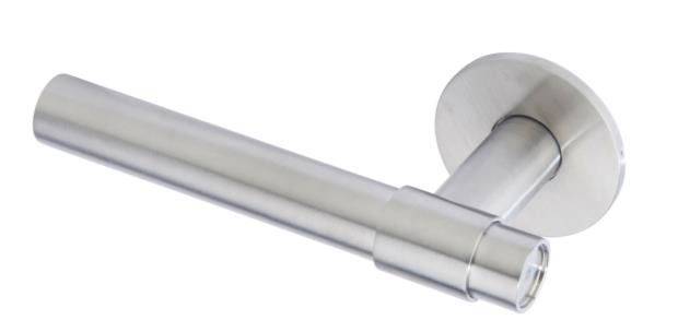 Rounded Lever Handle on Slimline Rose - Door Handles (CH982) - Lever Handle