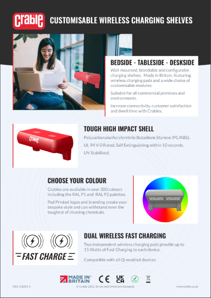 Crable Charging Shelf - Data Sheet