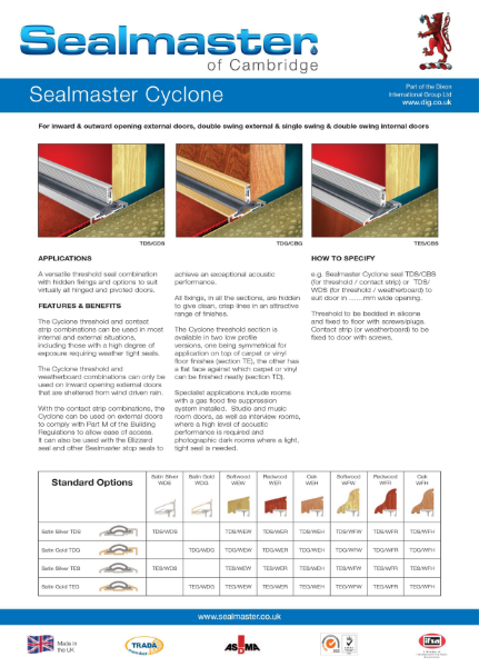 Sealmaster Cyclone Technical Data Sheet