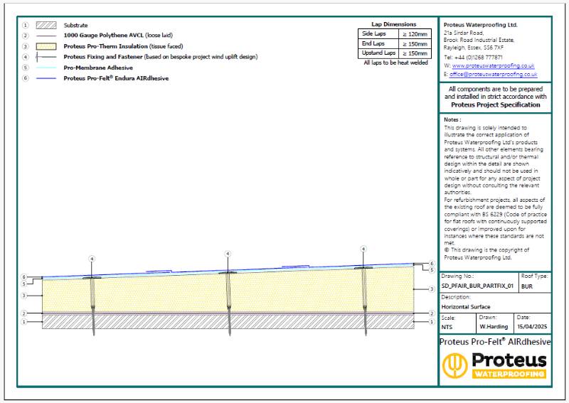 Standard Details - Proteus Pro-Felt® AIRdhesive Part Fix BUR