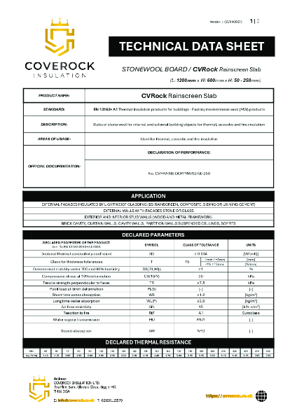 TDS - CVRock Rainscreen Slab