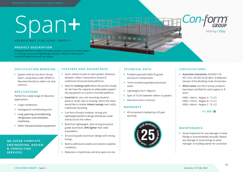 Span+ Product Data Sheet