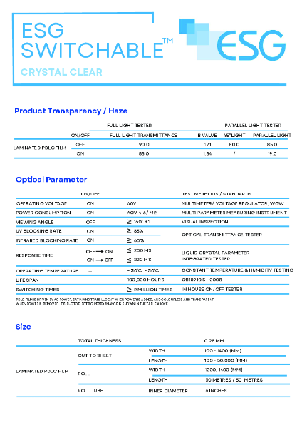 Crystal Clear Tech Sheet