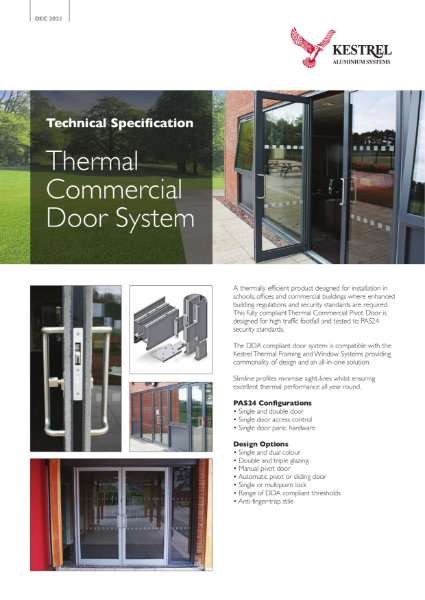 Datasheet Kestrel Thermal Commercial Door System