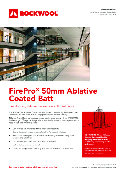 Ablative Coated Batt (FirePro 50mm) - Datasheet