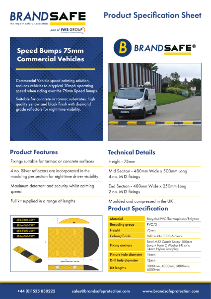 Speed Bumps (Commercial Vehicles) - Brandsafe Spec Sheet
