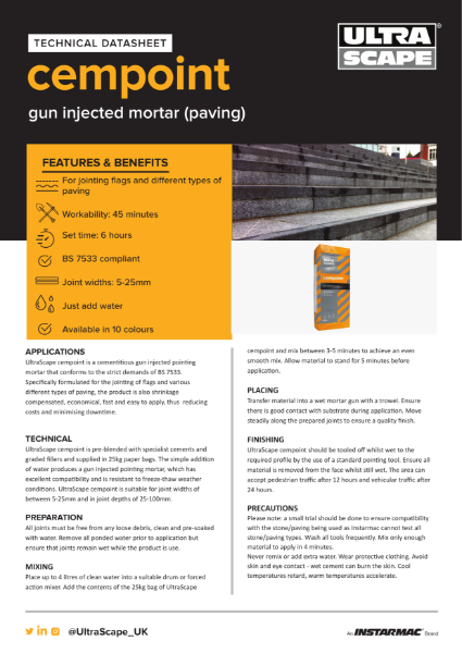 Cempoint Technical Datasheet PAVING