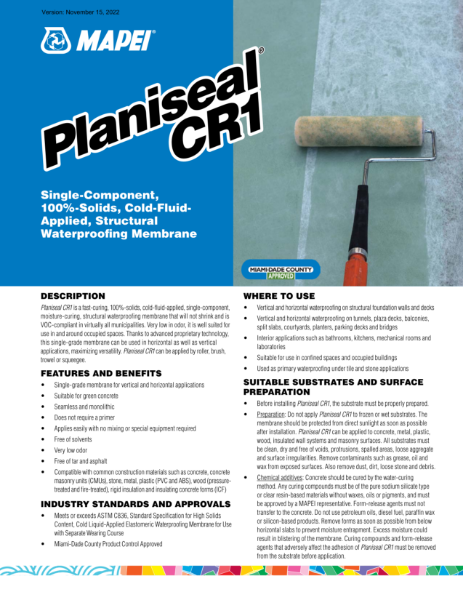 Planiseal CR1 TDS