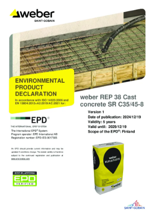 EPD-IES-0017505:001 weber REP 38 Cast concrete SR C35/45-8.pdf | Saint ...