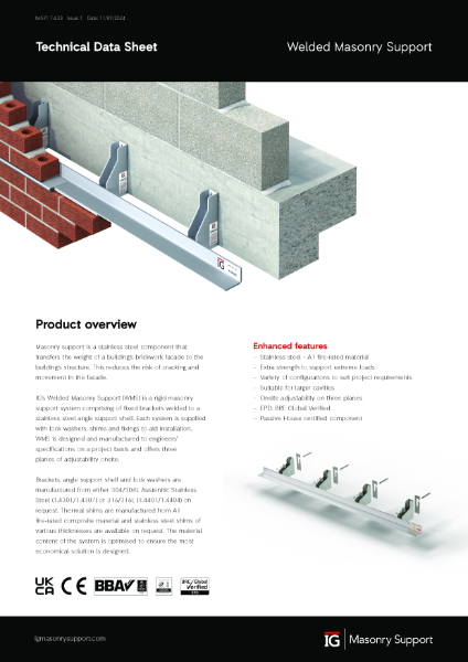 Welded Masonry Support Technical Data Sheet