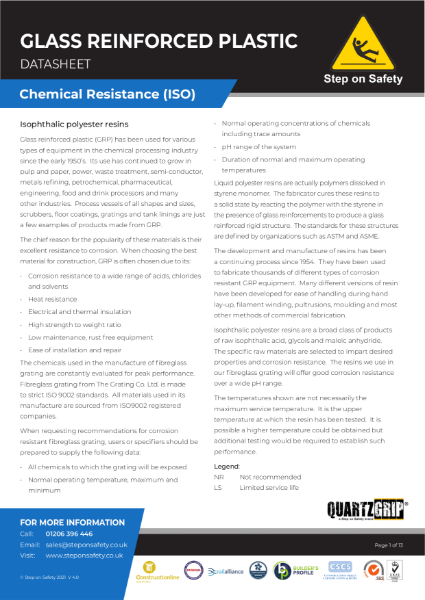 GRP - Chemical Resistance (ISO)