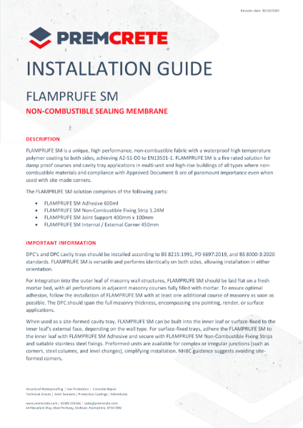 FLAMPRUFE SM Installation Guide