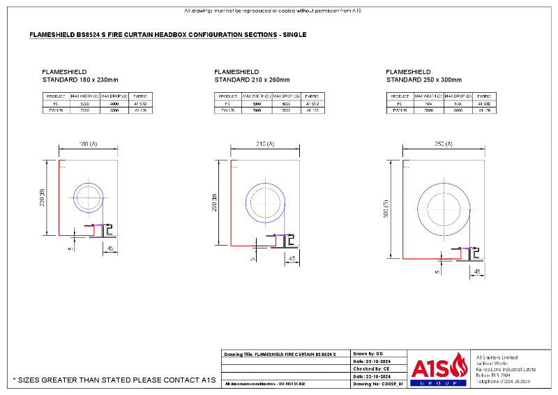 A1S Group Drawing (Reveal Fit) Flameshield 8524 S