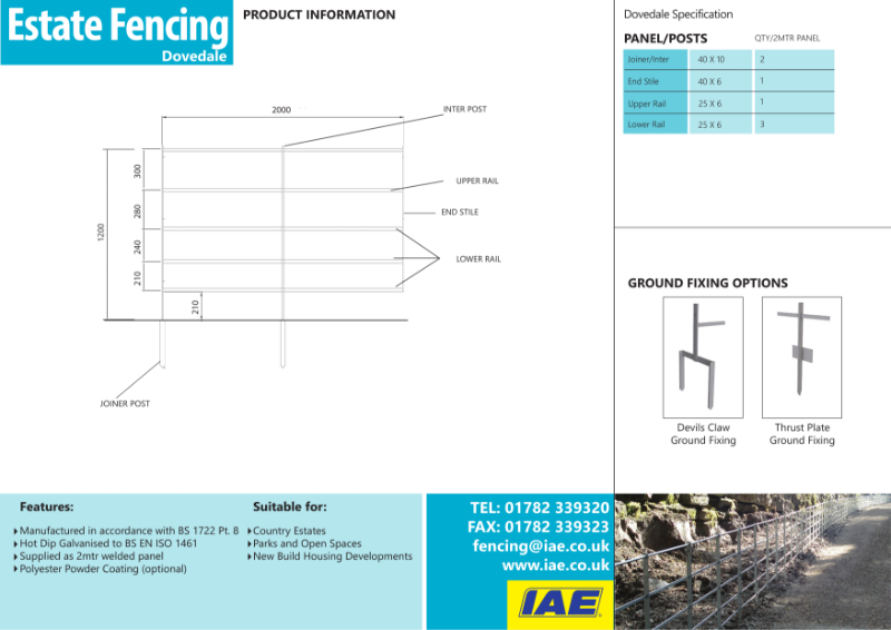 ESTATE-FENCING-DOVEDALE datasheet.