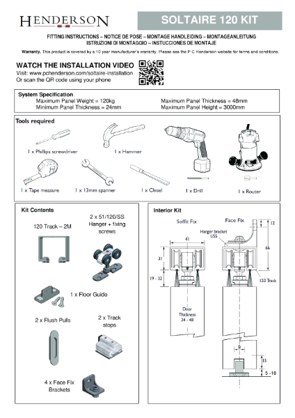 Soltaire 120 Interior Kit Pack Fitting Instructions