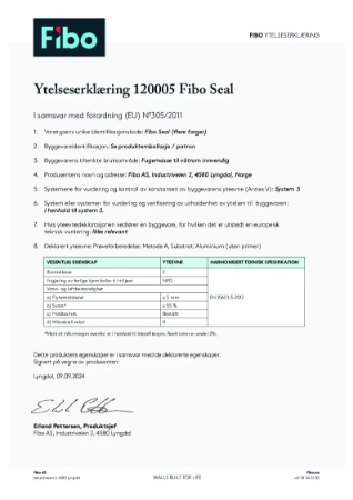 Fibo Seal Ytelseserklaering