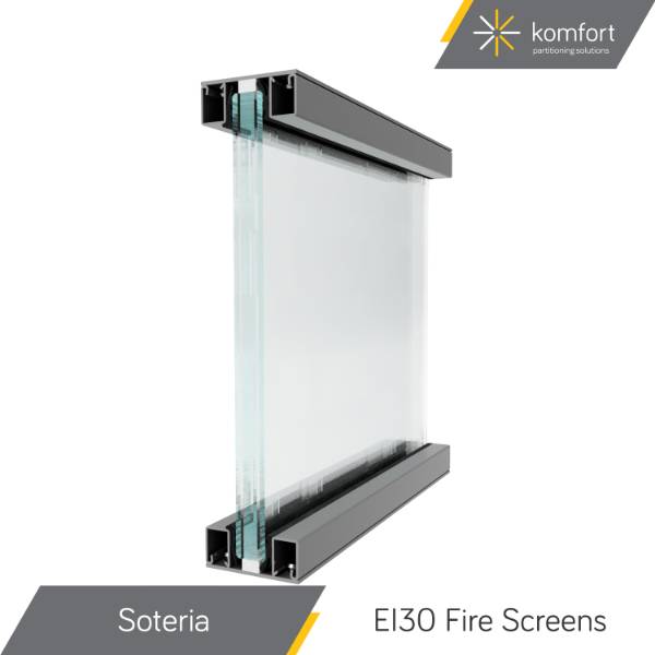 Komfort | Soteria | EI Fire Rated Slimline Frameless Partitioning Glazing and Doors - Glass Fire Screens 