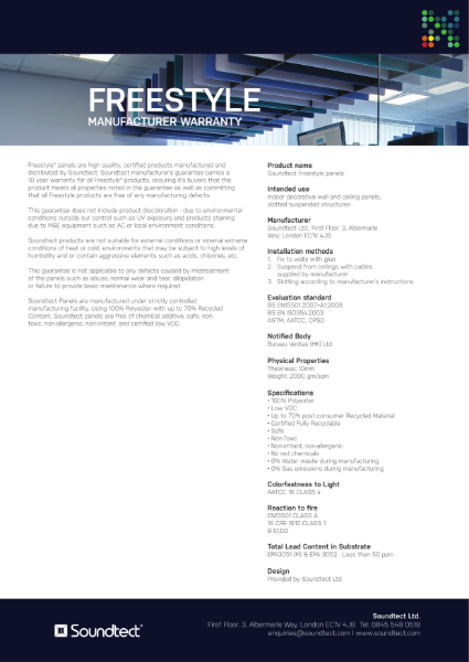 Freestyle warranty