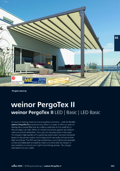 Weinor Pergotex II technical folder