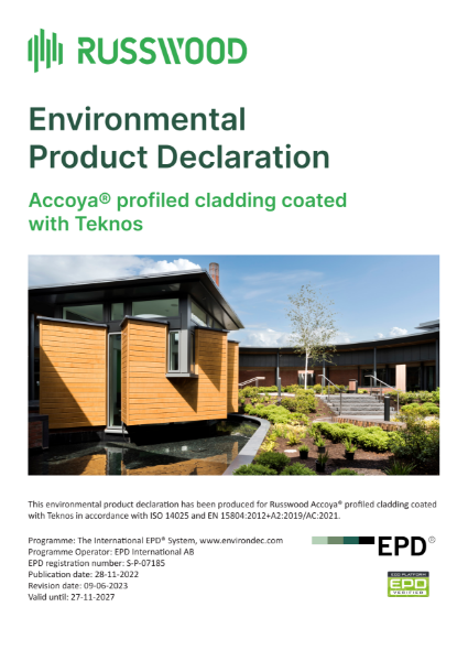 Accoya® cladding coated with Teknos® EPD