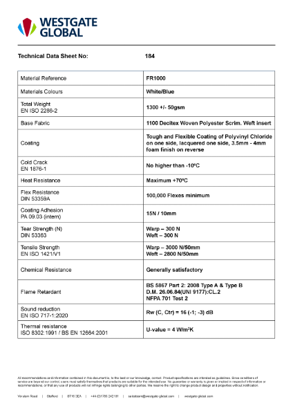 FR1000 Technical Data Sheet