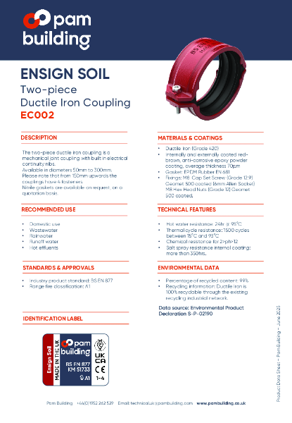 EC002 - Two-Piece Ductile Iron Coupling