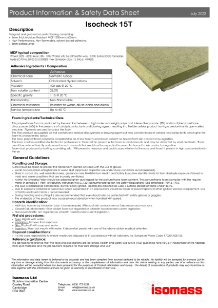 Isocheck 15T - Safety Data Sheet