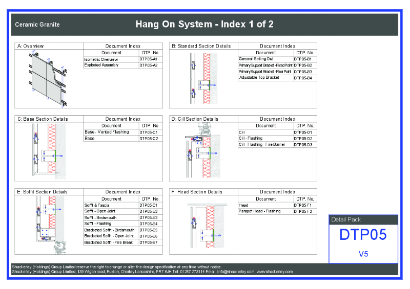 Porcelain Stone - Hang-on System - Technical Drawing