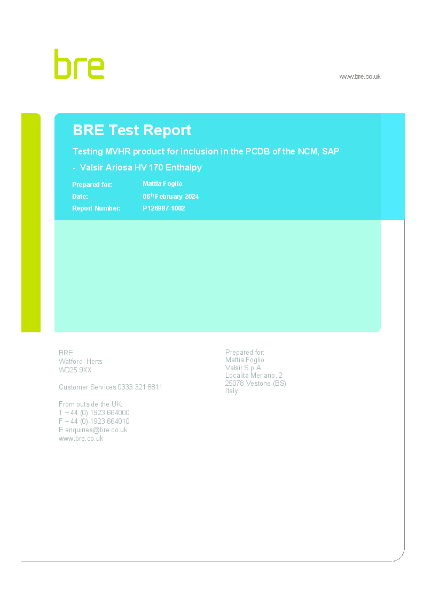 Ariosa HV 170 E SAP Appendix Q