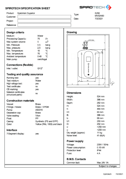 MV02A50 S250 Vacuum Degasser Superior