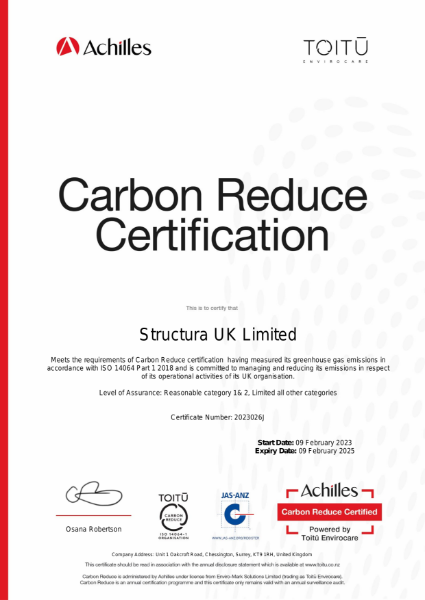 SUK Ltd - Certificate - ISO 14064 Part 1 2018 - Carbon Reduce Certification
