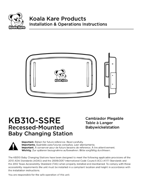 KB310-SSRE Installation Instructions