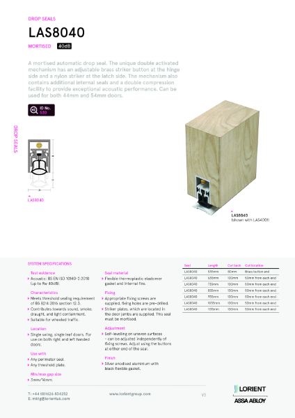 LAS8040 drop seal datasheet