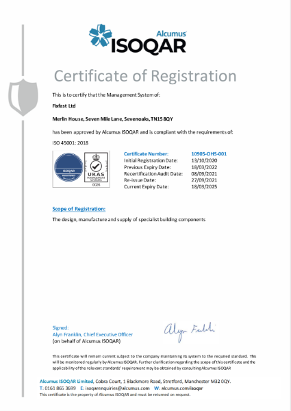 ISO 45001 Certificate