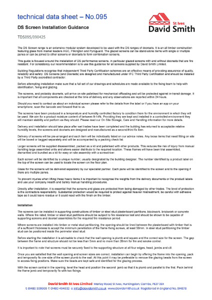 095 Glazed Screen Installation